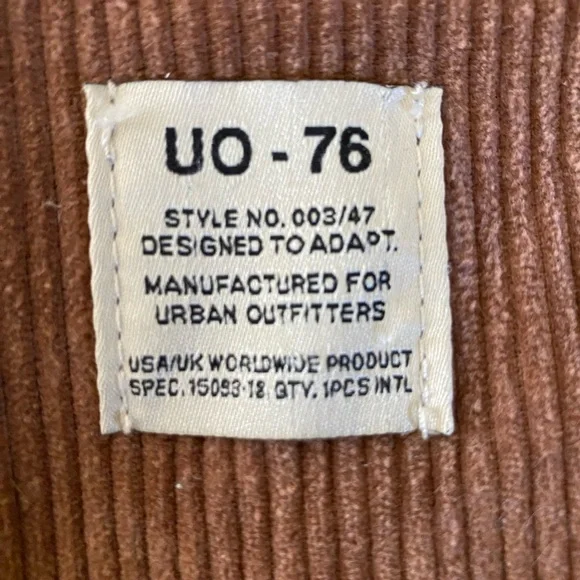 Urban Outfitters courderoy Tote 16x15x4 Corduroy Tote Bag - Picture 2 of 4